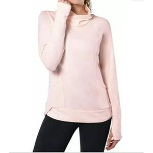Yogalicious Women Pink Medium Modal Spandex Sweatshirt Long Sleeve Relaxed Fit